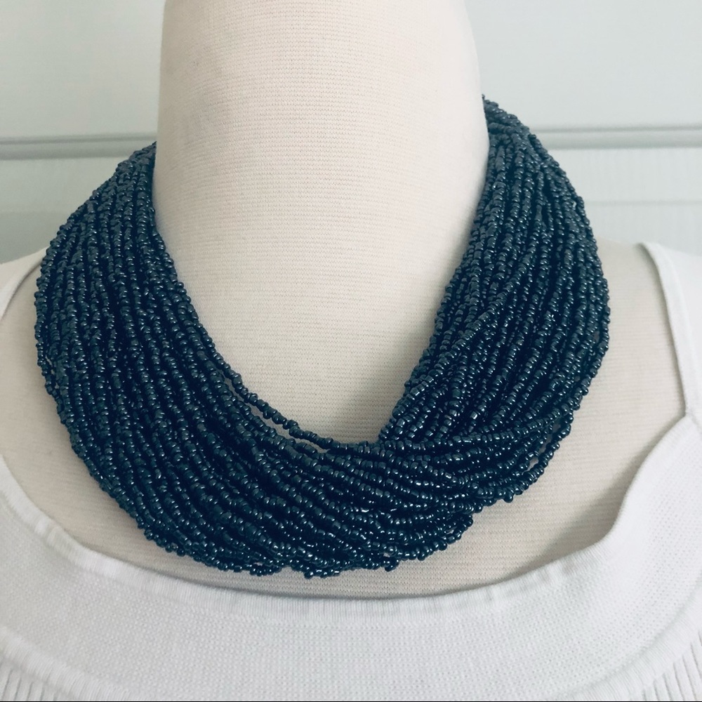 Multi Handcrafted Crochet Button Closure Black Be… - image 2